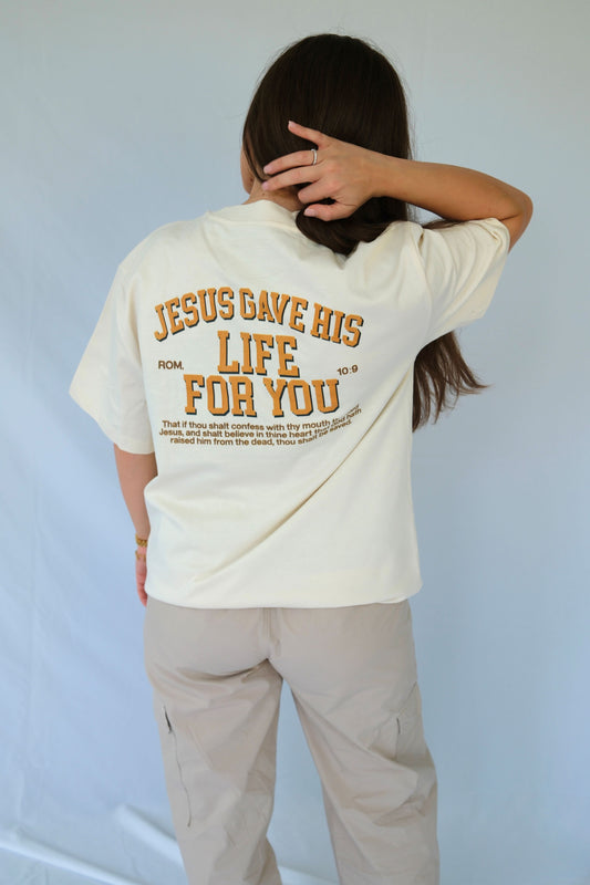 Jesus Gave His Life For You  - Heavy Oversized Tee (Drop #1)