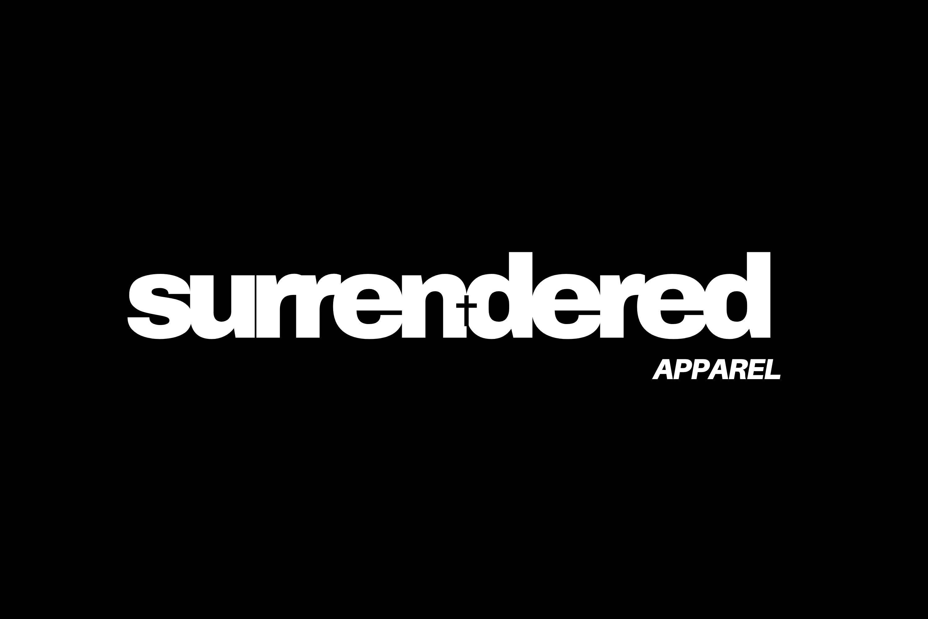 Surrendered Apparel Christian Clothing White Logo on Black background