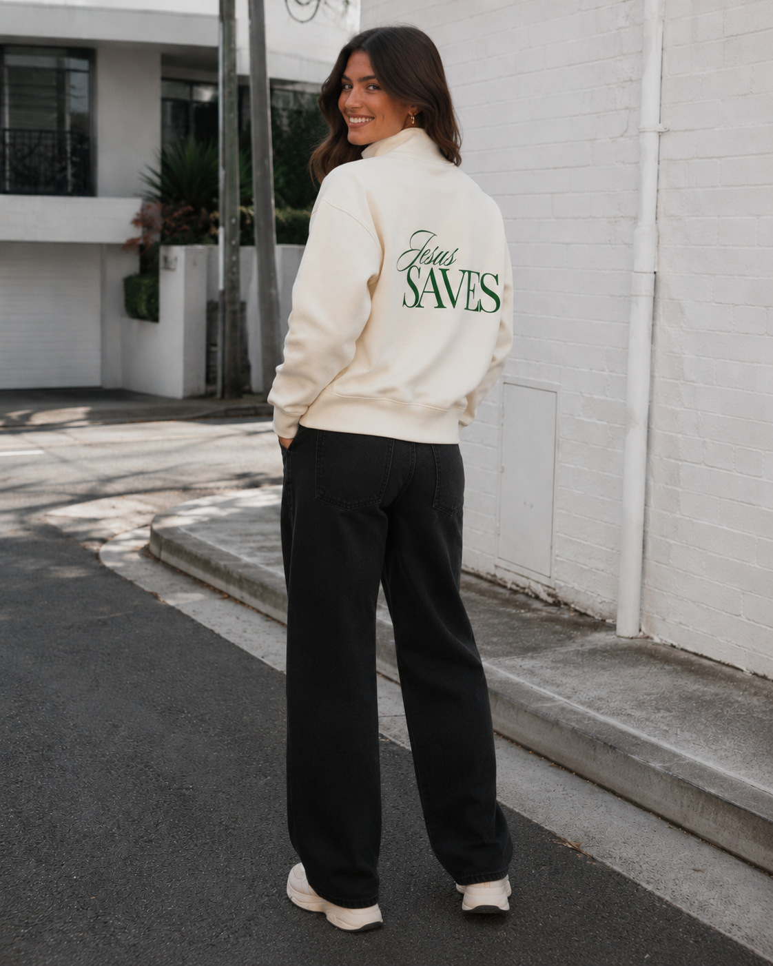 Women's Jesus Saves Half-Zip